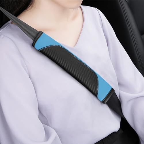 Osilly 2PCS Carbon Fiber Leather Seat Belt Shoulder Pads - Image 5