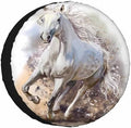The White Horse Gallops Spare Tire Cover Running Hard Wheel Covers by NOMEDOGYIM
