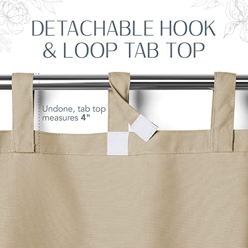 Matine Solid Tab Top Indoor/Outdoor Window Curtain, Taupe - Image 6