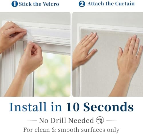 100% Blackout Adhesive Blackout Curtains- Self Stick Shades Window Blinds - Image 3