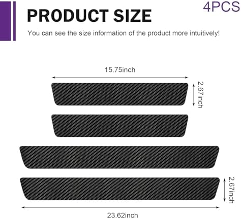 Car Door Sill Protectors, Carbon Fiber Auto Door Edge Guards Sticker, - Image 2