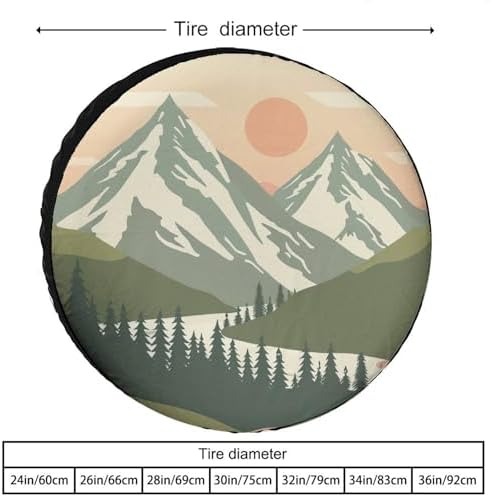 Camper Spare Tire Cover 12 Inch Mountain Adventure Wheel Protectors - Image 2