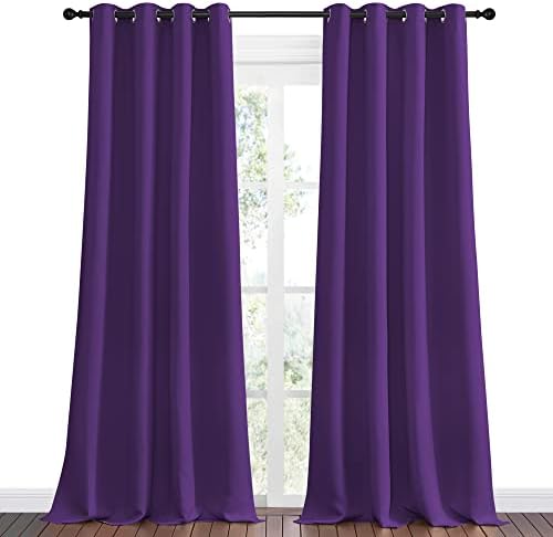 NICETOWN Purple Blackout Curtains 96 inches Long, Niose Reducing and Thermal - Image 2