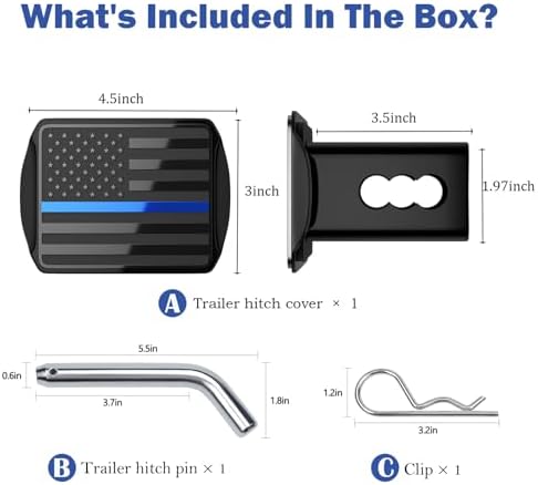 Heavy American Flag Metal Trailer Hitch Cover - Image 6