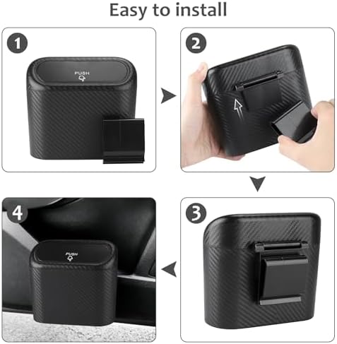 Accmor Car Trash Can with Lid, 2 Pack Mini Vehicle Trash Bin, Small Car Dustbin - Image 6