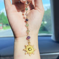 Car Rear View Mirror Accessories Sunny Hanging Ornament, Chakra Rearview Decor by Pyotivol