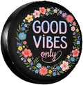 Spare Tire Cover，Good Vibes Slogan Camper Spare Tire Cover Waterproof Sun by Unknown