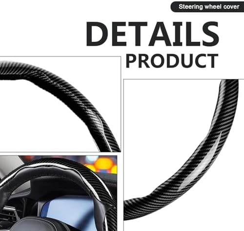 3pcs Universal Carbon Fiber Steering Wheel Cover - Image 3