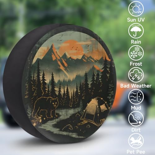 Mountain Spare Tire Cover 15in Spare Wheel Covers Tire Storage Cover - Image 3