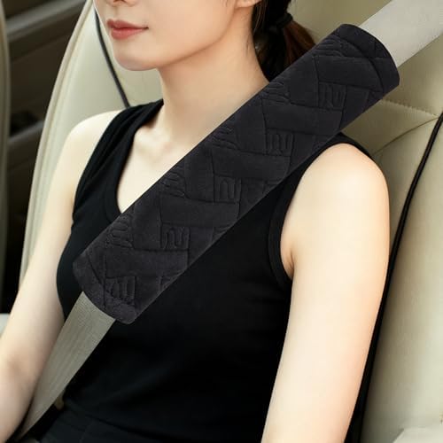 Amooca 2-Pack Braid Pattern Seat Belt Covers Shoulder Pads by Amooca