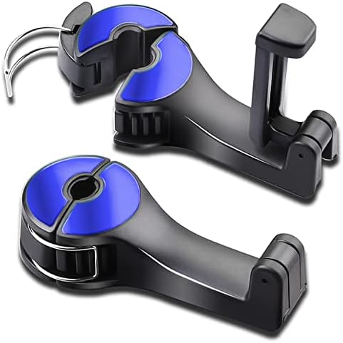 Car Headrest Hook with Phone Holder, Universal 360 Rotation Headrest Hooks by SCOVVORD
