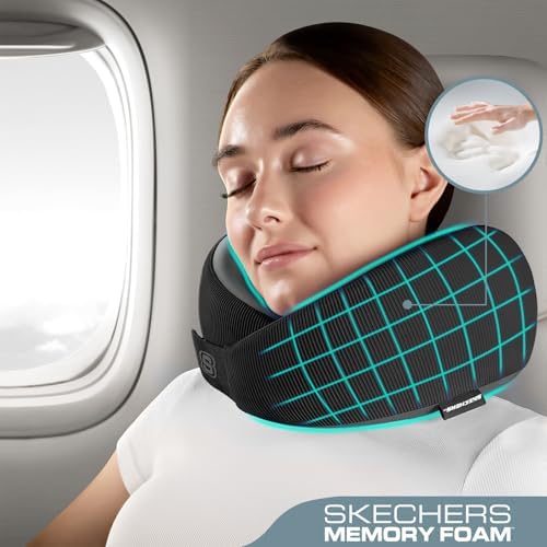 Skechers Memory Foam Neck Pillow, Comfortable & Breathable Travel Pillow - Image 2