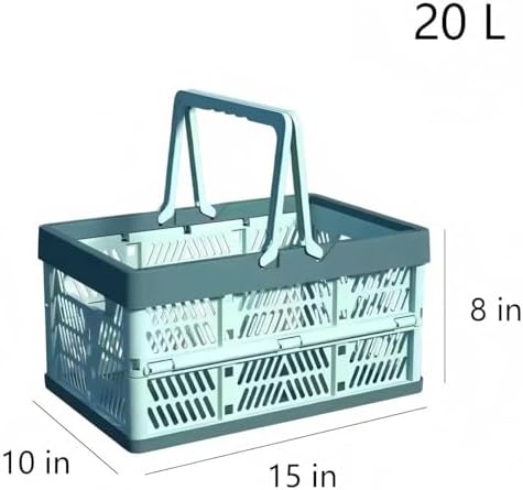 Collapsible Crate Milk Crates for Storage Plastic shopping basket 20L for - Image 2