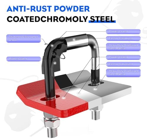 Hitch Tightener Anti-Rattle Clamp -Rubber Isolator and Anti-Rust Double Coating - Image 2