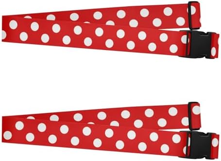 Red White Polka Dot Luggage Straps - Image 2