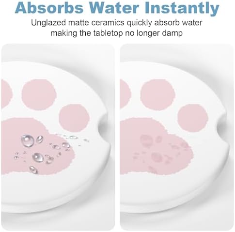 2 Pack Car Cup Holder Coaster, 2.63 inch Anti Slip Insert Absorbent Ceramic Car - Image 5