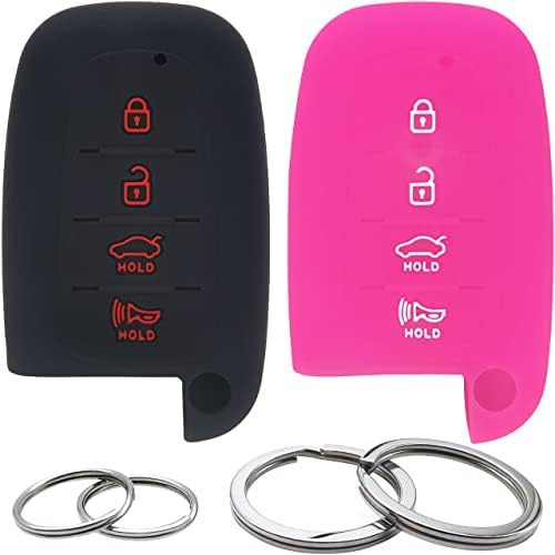 2Pcs Silicone 4Btn Key Fob Cover Remote Case Keyless Protector Compatible by GFDesign