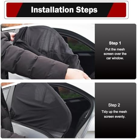 4 PCS Car Window Shades, Stretchable Side Window Full Coverage Sun Shade - Image 6