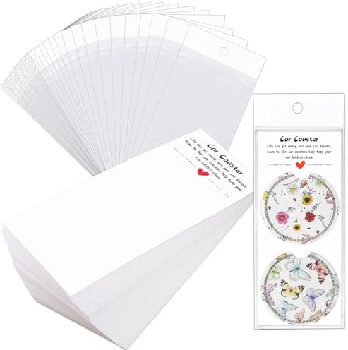 100PCS Car Coasters Packaging for Selling, Sublimation Blanks Car Coaster by Potanro
