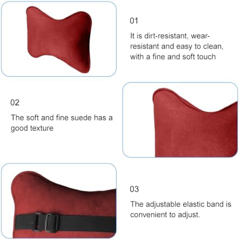 Car Headrest Pillow, Suede Soft Comfortable Breathable Vehicle Seat Neck - Image 4