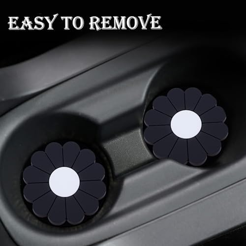 2-Pack Car Cup Holder Coaster Inserts, Daisy Shape, 2.75 Inch Non-Slip Silicone - Image 6