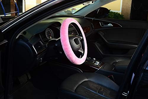 KAFEEK Pink Fuzzy Steering Wheel Cover - Image 6