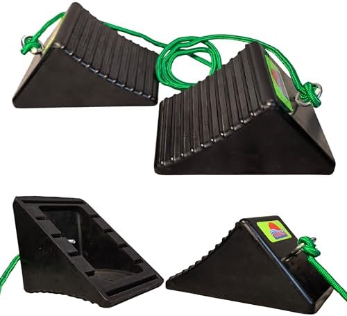 Goshen Sun- Heavy Duty Green Rubber Wheel Chocks by GoshenSun
