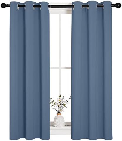 NICETOWN Thermal Insulated Curtains Blackout Draperies, Stone Blue, 29 by 40 - Image 2