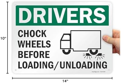 SmartSign "Drivers Chock Wheels Before Loading / Unloading" Sign | 10" x 14" - Image 6