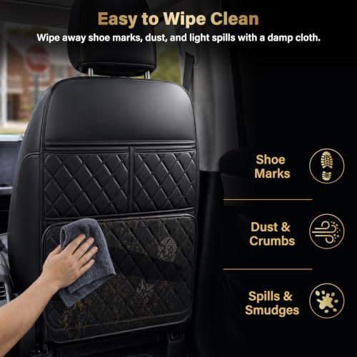2 Pack Seat Back Protector Kick Mats, Premium Interior Look - Image 6