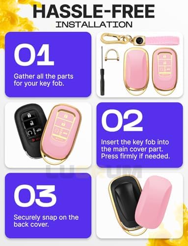 Lucrum Compatible with Honda Key Fob Cover & Keychain - Image 6