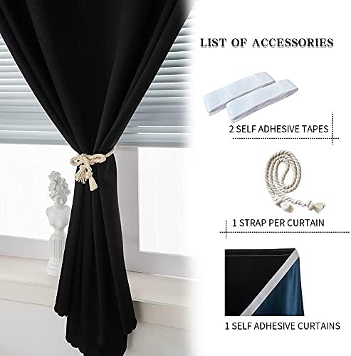 Paste Style Curtains for Windows, Bedroom Blackout Curtains for - Image 6