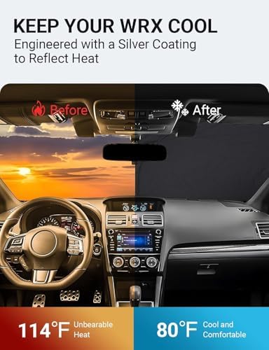 Proadsy Custom Fit 2015-2021 Subaru WRX Windshield Sun Shade, Blocks Heat - Image 3