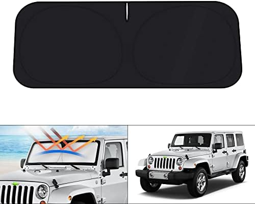 KUST Windshield Sun Shade for 1997-2015 2016 2017 2018 Jeep Wrangler TJ JK JKU by KUST