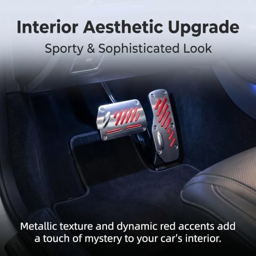 2 PCS Car Foot Pedal Pads, Alloy Anti-slip Brake & Accelerator Cover, Automatic - Image 7