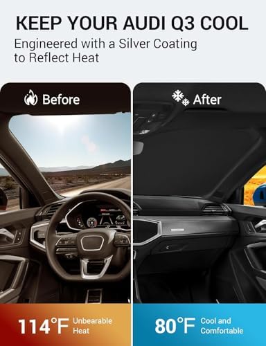Proadsy Custom Fit 2019-2026 Audi Q3 Windshield Sun Shade, Blocks Heat - Image 3