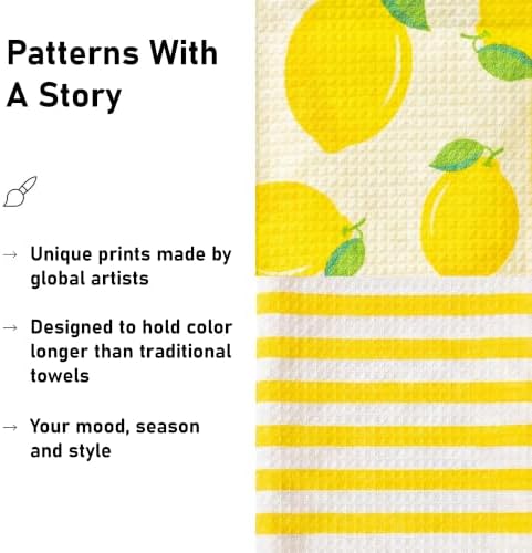 Kitchen Towels Set of 2, Double-Sided 16x28 Microfiber Waffle Weave Dish Towels - Image 6