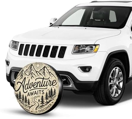 Spare Tire Cover，Adventure Awaits Camper Spare Tire Cover Waterproof Sun - Image 4