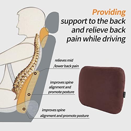 Latex Soft Lumbar Pillow for Recliner Chair Pad Lower Back Pain Relax Brown - Image 5