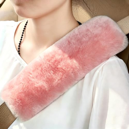 OGLAND 2 Pack Sheepskin Car Seat Belt Cover Pads | Wool Seatbelt Cushions by OGLAND
