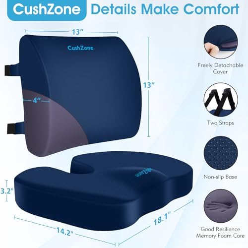 CushZone Seat Cushion and Lumbar Support Pillow - Image 3