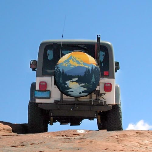 Mountain Adventure Camper Spare Tire Cover Mountain Forest Wheel Protectors - Image 5
