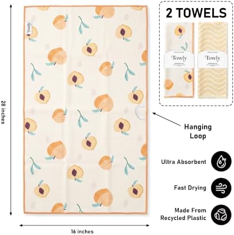 Kitchen Towels Set of 2, Double-Sided 16x28 Microfiber Waffle Weave Dish Towels - Image 2