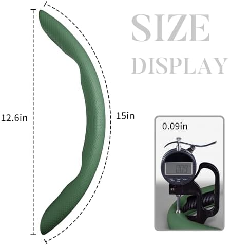 Car Steering Wheel Cover Leather 14.5-15 in Universal 3Pcs Set Green - Image 5