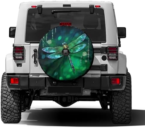 Delerain Spare Tire Cover with Backup Camera Hole Beautiful Dragonfly Wheel by Delerain