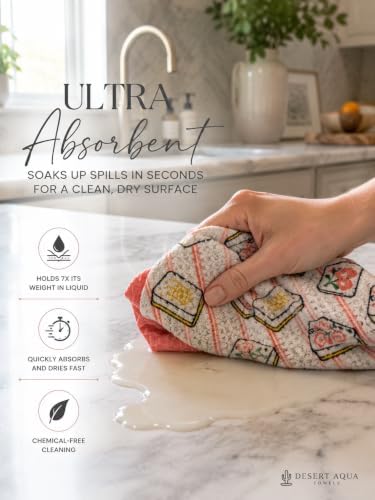 Desert Aqua|| 2 Pack Kitchen Towel || Ultra Absorbent || Double Sided || Quick - Image 3