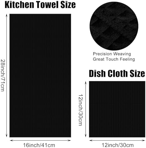 Homaxy Microfiber Kitchen Towels and Dishcloths Sets, 8 Pack - Image 4