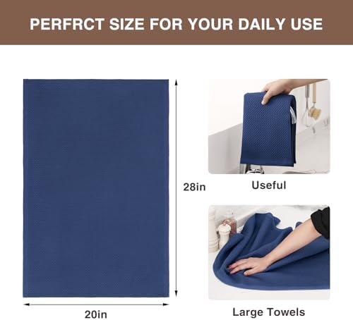 Homaxy 100% Cotton Oversized Waffle Weave Kitchen Towels 4-Pack - Image 3