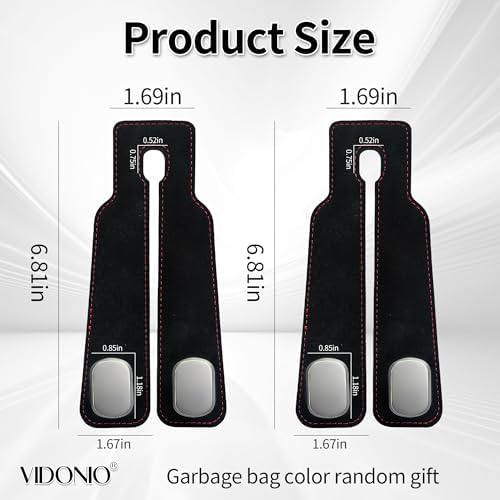 Suede Leather Headrest Hooks for Car, 2 Pack Double Seat Back Organizer Hooks - Image 2