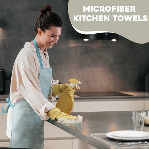 Flourish Wildflowers Microfiber Kitchen Towels | Waffle Fabric Tea Towel| Super - Image 5